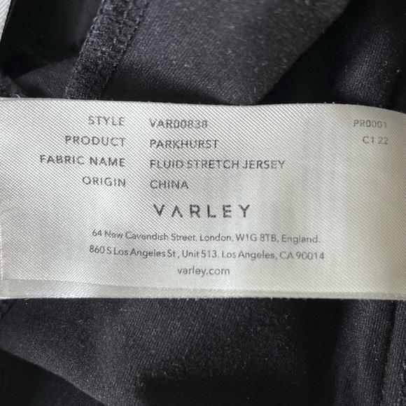 Varley Black Parkhust Fluid Stretch Jersey Joggers - Picture 8 of 10